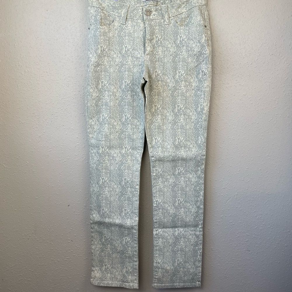 NWT Lee Slender Secret Cream Snakeskin Straight Leg Jeans Size 10